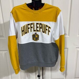 Hufflepuff Colorblock Crewneck Sweatshirt - Yellow/White/Gray Size L